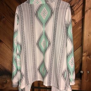Aztec print cardigan